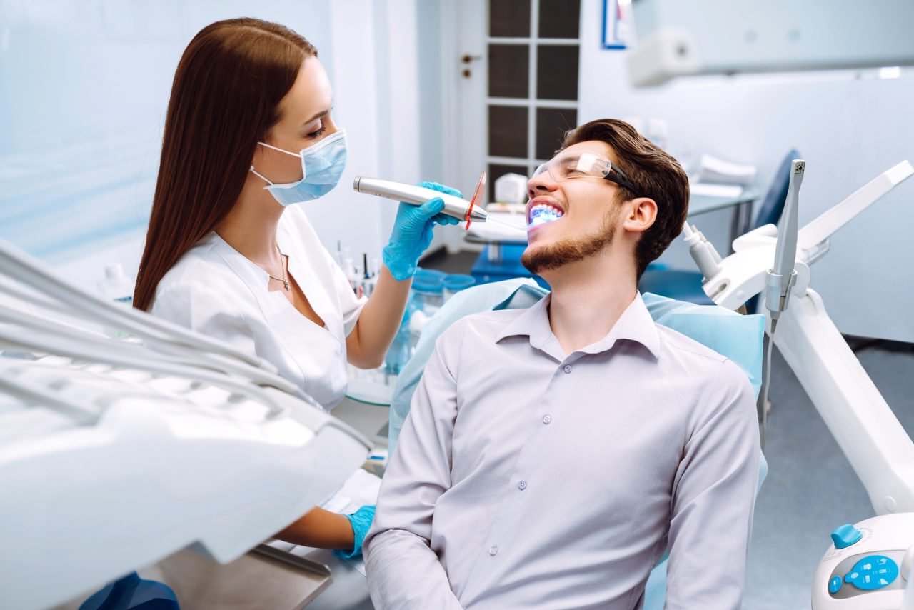 Patient during a root canal procedure
